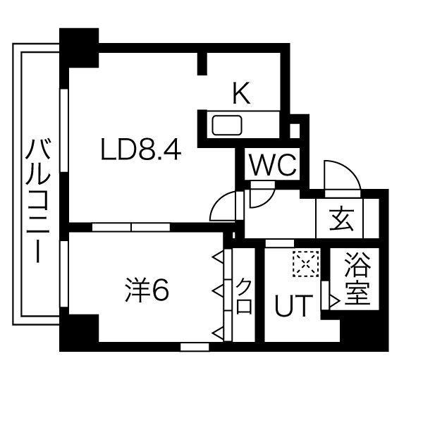 アクティー麻生南2(1LDK/7階)の間取り写真