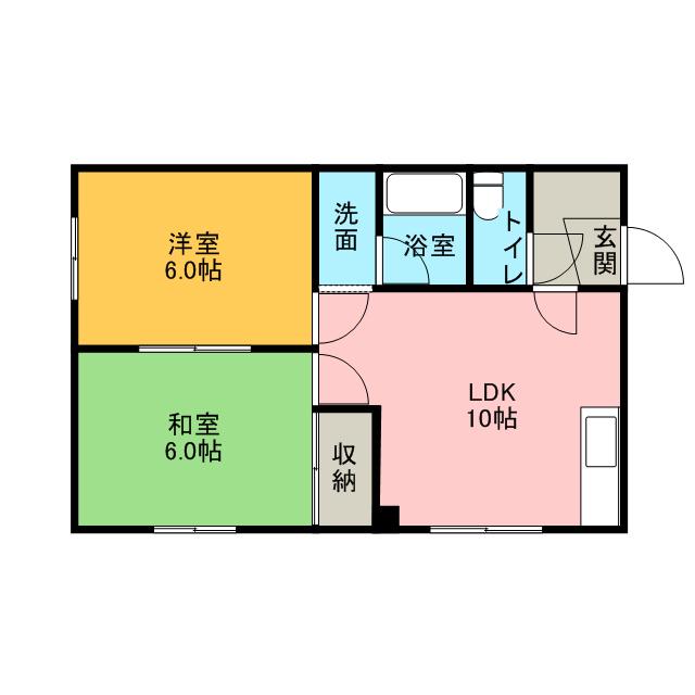 コーポあさや(2LDK/2階)の間取り写真