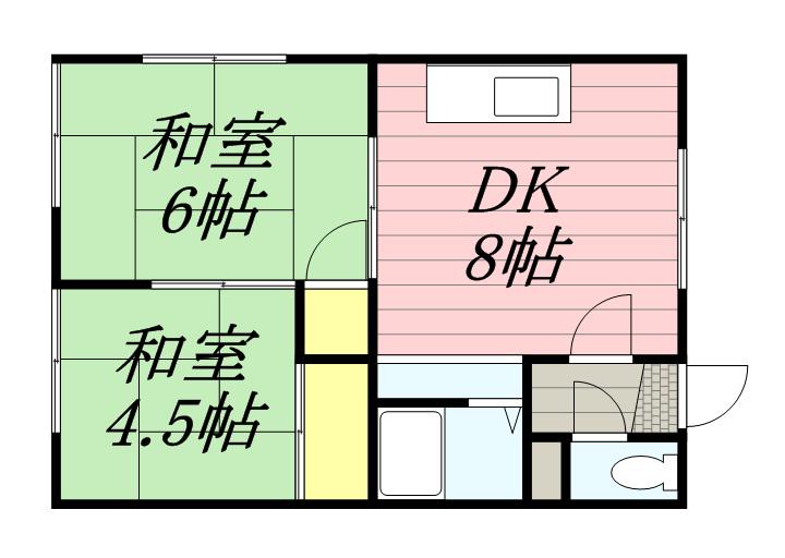 ダイヤハイツ(2DK/2階)の間取り写真