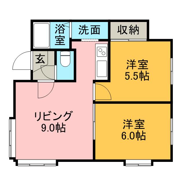 フォーサイト新琴似(2LDK/1階)の間取り写真