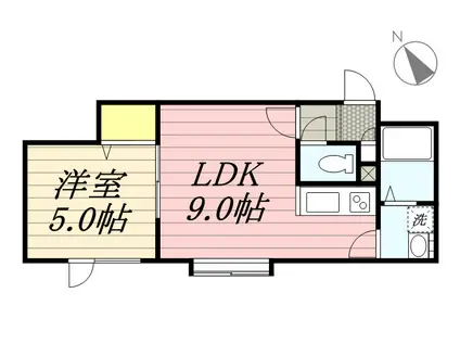 ラパス月寒(1LDK/1階)の間取り写真