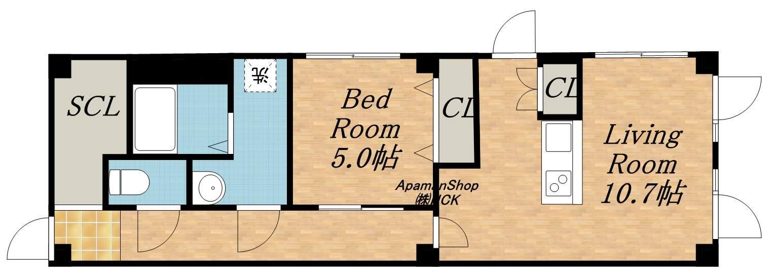 AMEX新琴似(1LDK/2階)の間取り写真