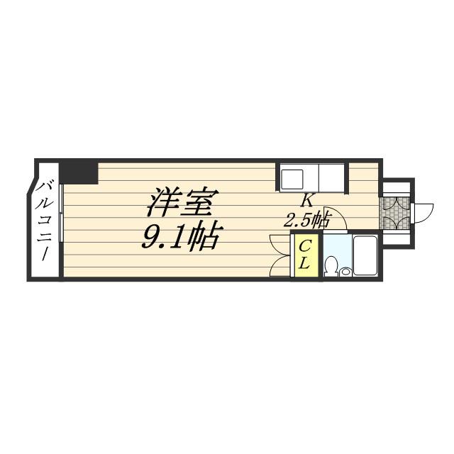 札幌グランドハイツ(ワンルーム/5階)の間取り写真