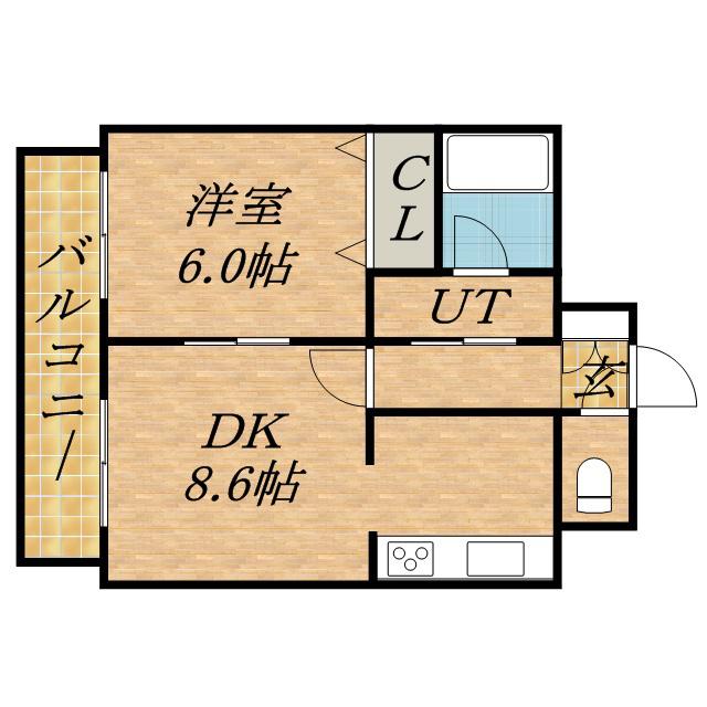 ドーリス札幌(1LDK/1階)の間取り写真