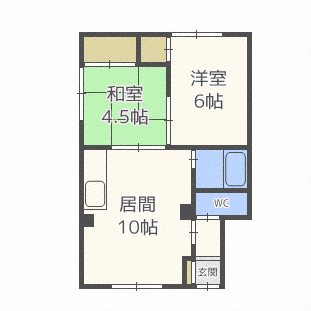 ミコーハイツ(2LDK/2階)の間取り写真