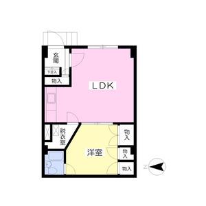 シャトレ美香保公園Ⅲ(1LDK/1階)の間取り写真