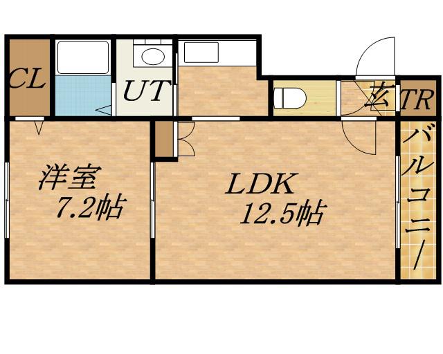 ドリーム35Ⅱ(1LDK/4階)の間取り写真