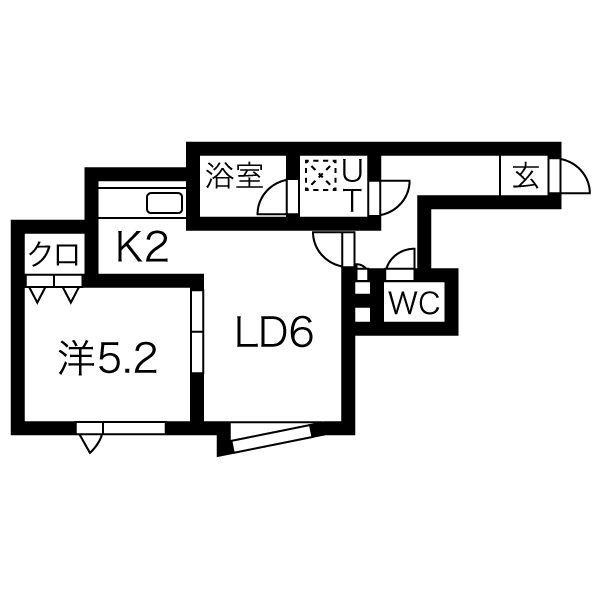 グランデ23(1LDK/3階)の間取り写真