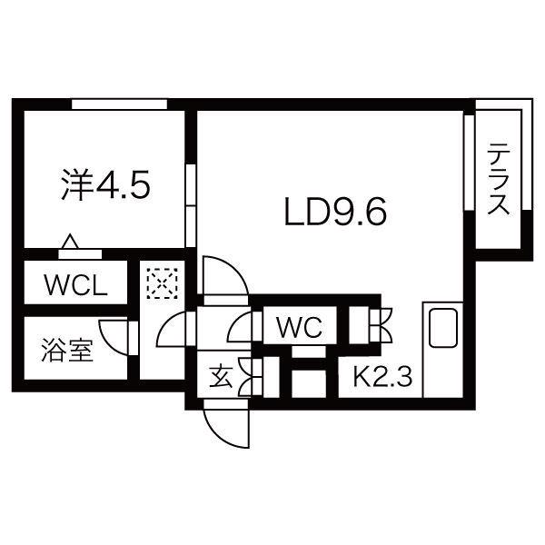 PATIO東区役所前(1LDK/3階)の間取り写真