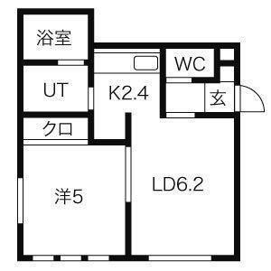 ル・シェル(1LDK/2階)の間取り写真