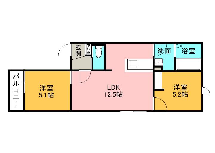 DEAR 30(2LDK/3階)の間取り写真