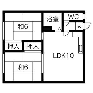 二光マンション(2LDK/1階)の間取り写真