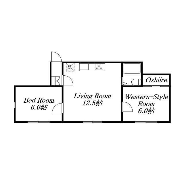 ハイツ金沢(2LDK/3階)の間取り写真
