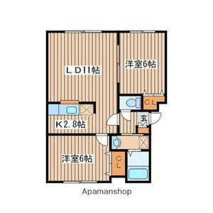 ボヌ-ル210(2LDK/4階)の間取り写真