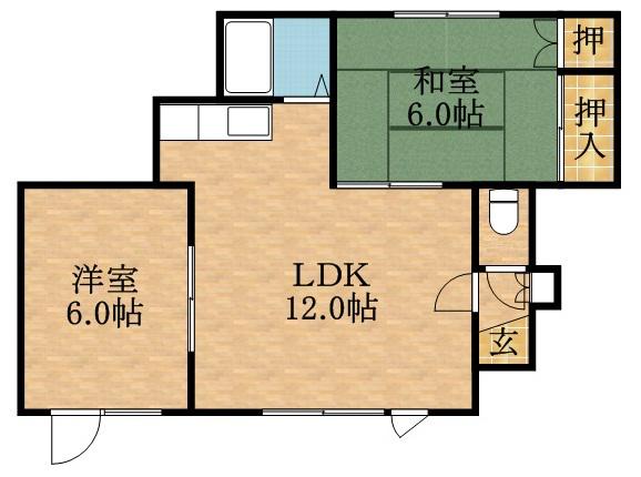 ファーストプレイス(2LDK/2階)の間取り写真
