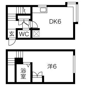 クリエイト北28条I(1DK/2階)の間取り写真