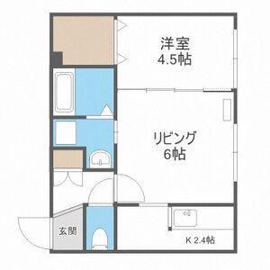 エルム時館(1LDK/4階)の間取り写真