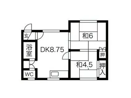 鈴木ハイツB棟(2DK/3階)の間取り写真