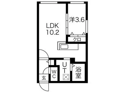 ASTAGE北9条(1LDK/3階)の間取り写真