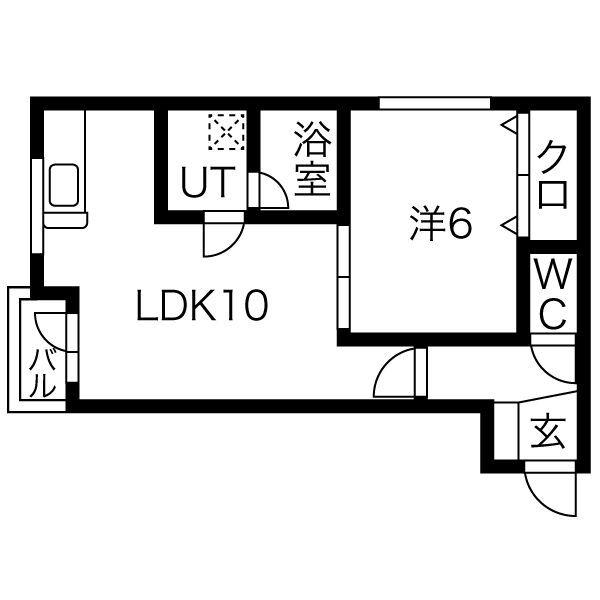 エムズ北24条(1LDK/3階)の間取り写真