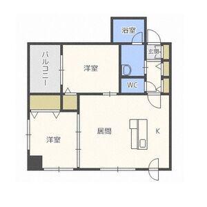 PARTIRE創成イースト(2LDK/6階)の間取り写真