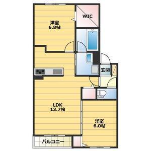 グランメール(2LDK/3階)の間取り写真
