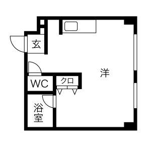 TOMS38(ワンルーム/3階)の間取り写真