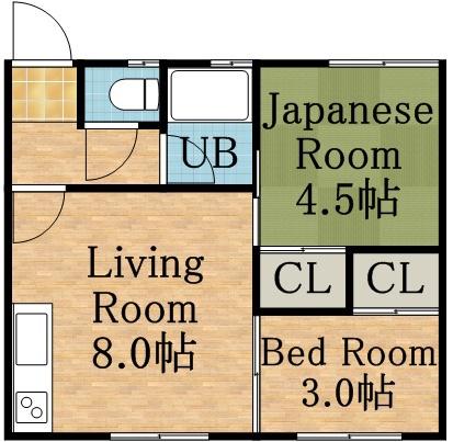 とめよし荘(2DK/1階)の間取り写真