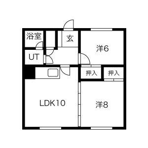 開ハイツC棟(2LDK/2階)の間取り写真
