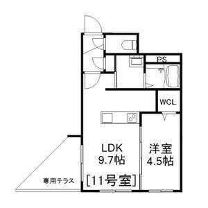 ALIVIS美園(1LDK/1階)の間取り写真