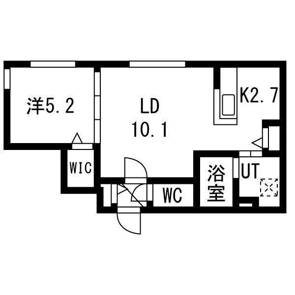 ASUNTO(1LDK/1階)の間取り写真