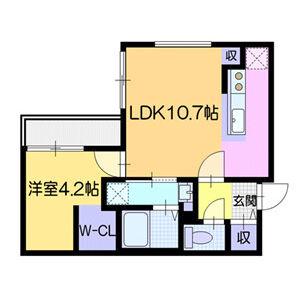 ラ・シュエット元町(1LDK/3階)の間取り写真