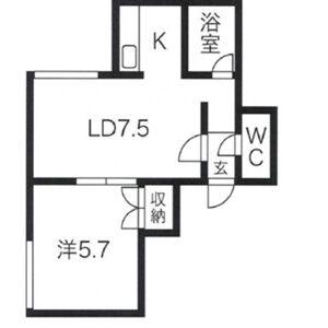 パラシオンM(1LDK/2階)の間取り写真