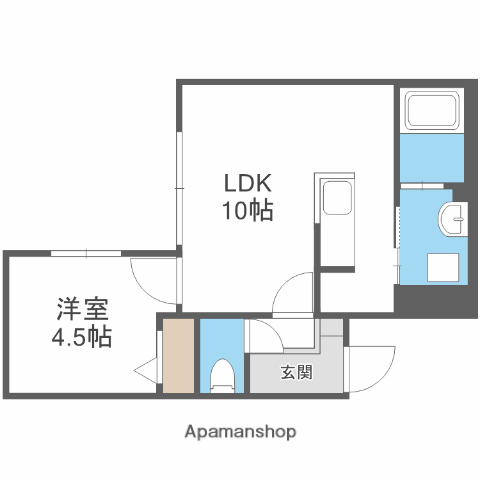 ライズEN17(1LDK/4階)の間取り写真
