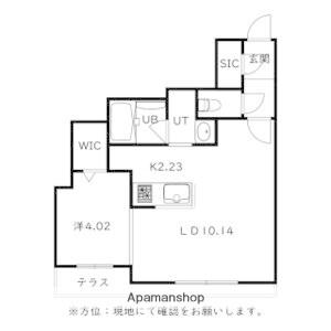 CITY SQUARE菊水(1LDK/1階)の間取り写真