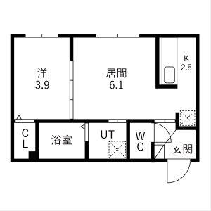 福住1-1MS(1LDK/1階)の間取り写真
