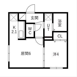福住1-1MS(1LDK/3階)の間取り写真