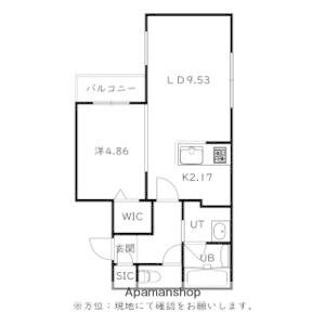 菊水5-2MS B棟(1LDK/2階)の間取り写真
