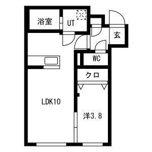 ASTER MISONO(1LDK/3階)の間取り写真