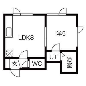 ノースキャピタル(1LDK/2階)の間取り写真