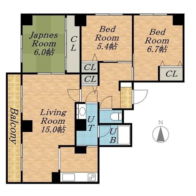 エクセルハウス新道東(3LDK/4階)の間取り写真