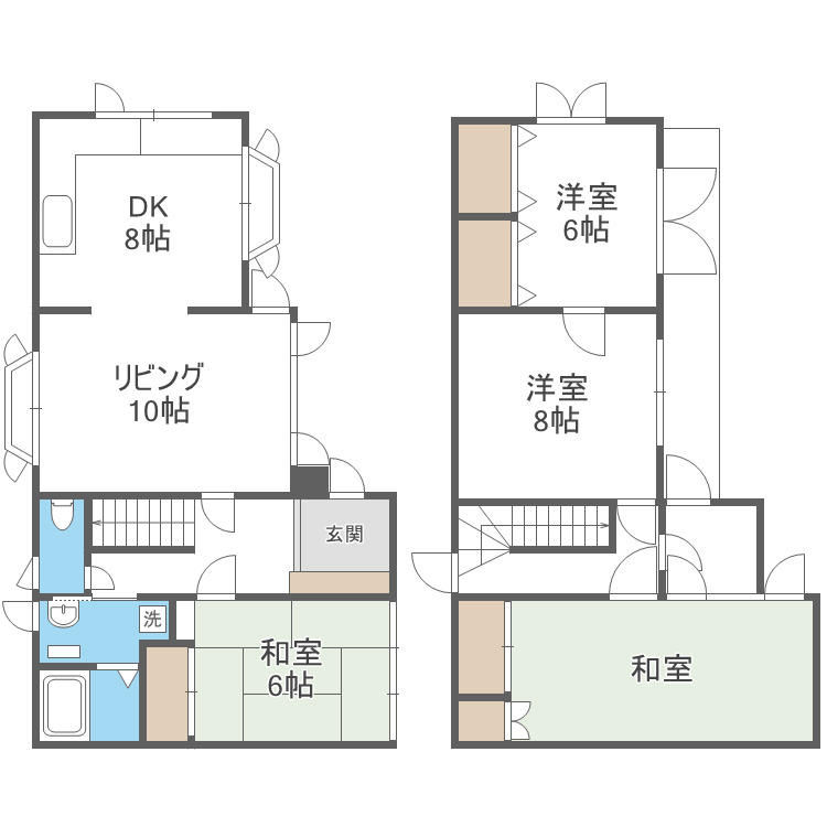 札沼線 太平駅 徒歩14分 2階建 築52年(4LDK)の間取り写真