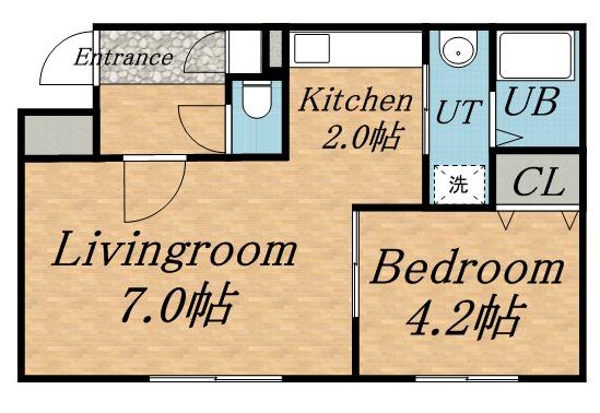 ブランスターレN26(1LDK/3階)の間取り写真