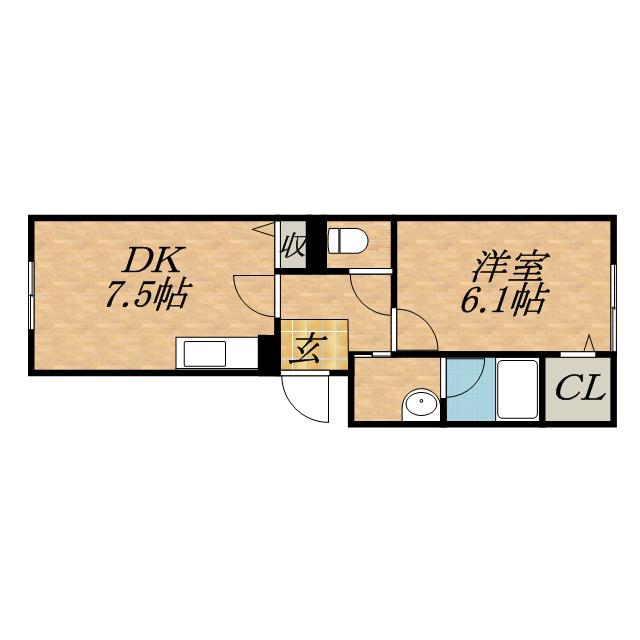 アーバン札幌(1DK/3階)の間取り写真