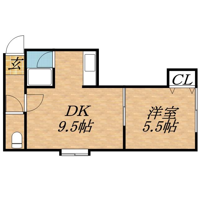 レイクサイド22(1LDK/2階)の間取り写真