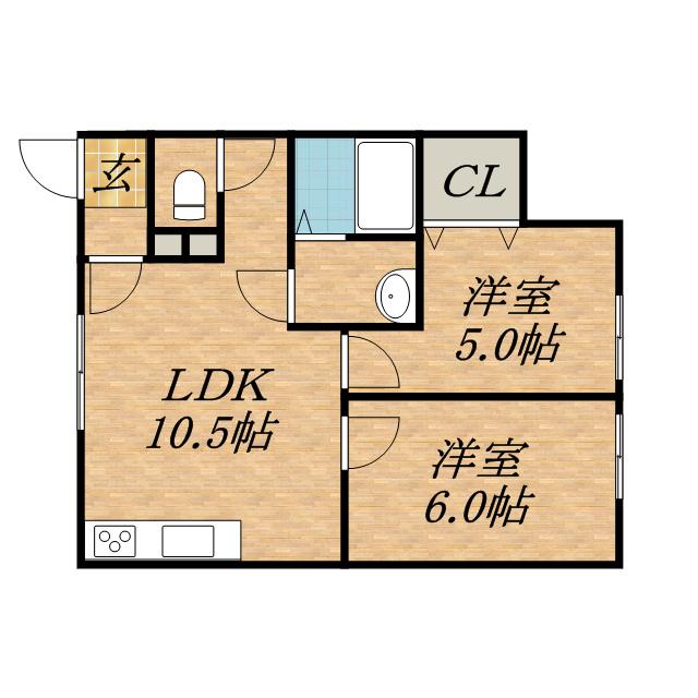 コーポ82(2LDK/2階)の間取り写真