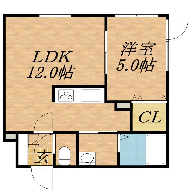 モルティーニ麻生Ⅱ(1LDK/4階)の間取り写真