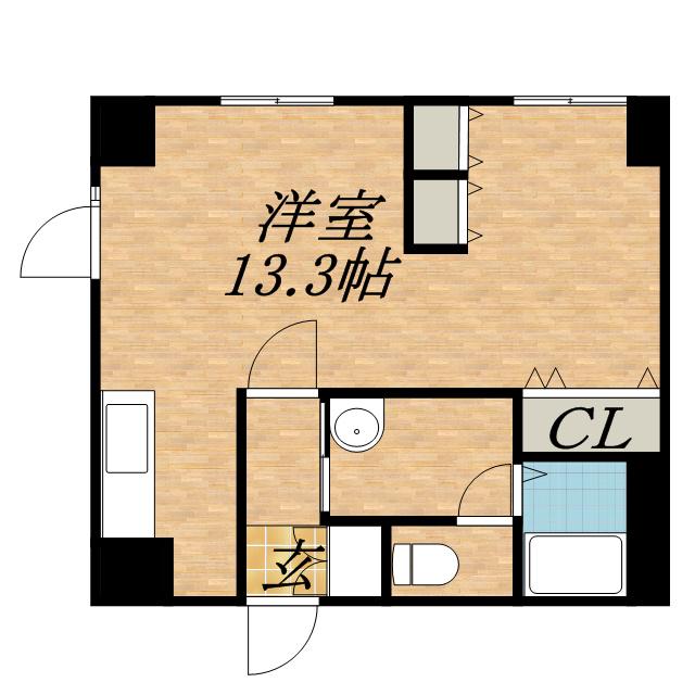 レガート東区役所前B棟(1K/10階)の間取り写真