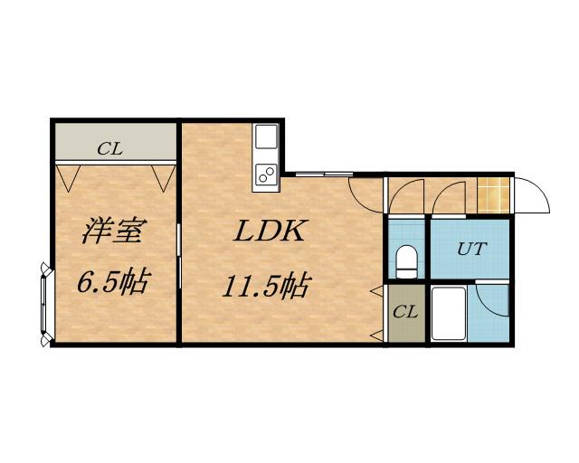 バードマンション(1LDK/3階)の間取り写真
