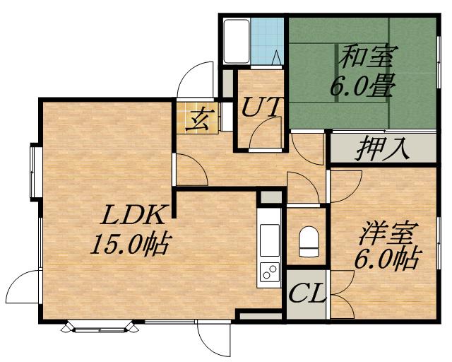 グロワール22(2LDK/2階)の間取り写真